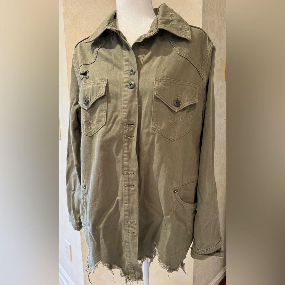 Free People Moonchild Army Shirt Jacket